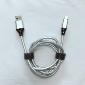 Câble USB rond en cuir PU à chargement rapide pour micro USB, type C, chargement et synchronisation ultra-rapides pour iPhone